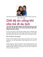 Chế độ ăn uống khi cho trẻ đi du lịch ppt