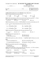 KỲ THI THỬ TỐT NGHIỆP THPT NĂM 2011 MÔN VẬT LÝ - Mã đề: T.T 170 ppsx