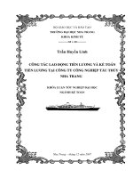 CÔNG tác LAO ĐỘNG TIỀN LƯƠNG và kế TOÁN TIỀN LƯƠNG tại CÔNG TY CÔNG NGHIỆP tàu THỦY NHA TRANG