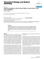 ditorial: hypotheses about protein folding - the proteomic code and wonderfolds