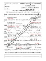 BÀI KIỂM TRA CHẤT LƯỢNG HỌC KÌ II HOÁ HỌC KHỐI 12 Năm học : 2010 - 2011 potx
