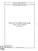 công ty cổ phần sông đà 10 báo cáo tài chính công ty mẹ quý 4 năm 2013