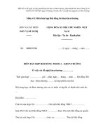 Mẫu Biên bản họp Hội đồng thi đua khen thưởng ppt