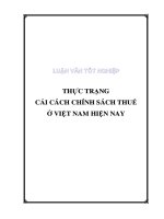Thực trạng cải cách thuế ở Việt Nam hiện nay