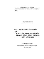 PHÁT TRIỂN NGUỒN NHÂN lực CHO các DOANH NGHIỆP TRONG TỈNH BÌNH DƯƠNG đến năm 2020