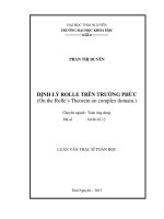 Định lý rolle trên trường phức