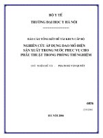 NGHIÊN cứu áp DỤNG DAO mổ điện sản XUẤT TRONG nước PHỤC vụ CHO PHẪU THUẬT TRONG PHÒNG THÍ NGHIỆM