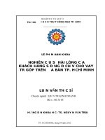 Nghiên cứu sự hài lòng của khách hàng sử dụng dịch vụ cho vay trả góp trên địa bàn TP hồ chí minh