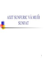 Bài giảng hóa học axit sunfuaric và muối sunfat
