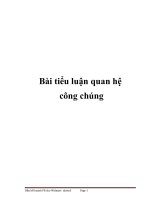 Bài tiểu luận quan hệ công chúng ppt