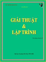 BÀI GIẢNG GIẢI THUẬT VÀ LẬP TRÌNH - QUY HOẠCH ĐỘNG - LÊ MINH HOÀNG - 1 ppt