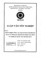 Hoàn thiện công tác hạch toán chi phí sản xuất và tính giá thành sản phẩm tại công ty trách nhiệm hữu hạn sản xuất thương mại dịch vụ tân trường huy