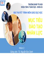 BÀI THUYẾT TRÌNH MÔN GIÁO DỤC HỌC MỤC TIÊU ĐÀO TẠO NHÂN LỰC