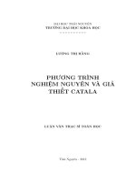 Luận văn thạc sĩ phương trình nghiệm nguyên và giả thiết catala