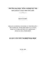 Khảo sát sản phẩm đặc sản bản địa các tỉnh trung du và miền núi phía Bắc trường hợp nghiên cứu sản phẩm rượu cần của đồng bào thái tại xã Chiềng Châu, huyện Mai Châu, tỉnh Hòa Bình