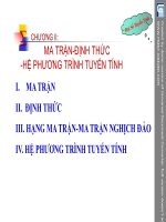 Đại số  Ma trận, tính chất, các thao tác với ma trận