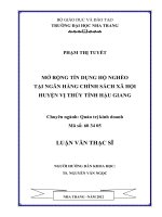 Mở rộng tín dụng hộ nghèo tại ngân hàng chính sách xã hội huyện  vị thủy tỉnh hậu giang