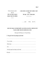 MẪU ĐƠN ĐỀ NGHỊ CẤP PHÉP BIÊN TẬP KÊNH CHƯƠNG TRÌNH NƯỚC NGOÀI TRÊN TRUYỀN HÌNH TRẢ TIỀN potx