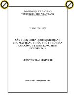 Xây dựng chiến lược kinh doanh cho mặt hàng thuốc thú y thủy sản của công ty TNHH long sinh đến năm 2012