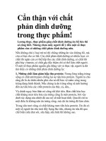 Cẩn thận với chất phản dinh dưỡng trong thực phẩm! potx