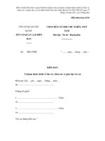 MẪU BIÊN BẢN Vi phạm hành chính về bảo vệ, chăm sóc và giáo dục trẻ em ppt