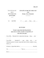 MẪU QUYẾT ĐỊNH Xử phạt vi phạm hành chính bằng hình thức phạt cảnh cáo về thuốc, mỹ phẩm và trang thiết bị y tế pdf