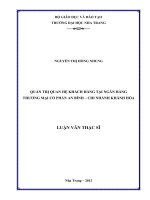 QUẢN TRỊ QUAN hệ KHÁCH HÀNG tại NGÂN HÀNG  THƯƠNG mại cổ PHẦN AN BÌNH – CHI NHÁNH KHÁNH hòa