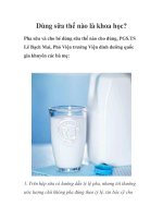 Dùng sữa thế nào là khoa học? pot