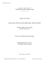 Giải một lớp bài toán hình học nhờ số phức