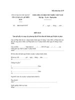 Mẫu biên bản số 07: Biên bản tạm giữ giấy tờ, tang vật, phương tiện để bảo đảm thi hành quyết định xử phạt ppt