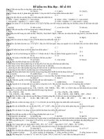 Đề kiểm tra Hóa Học - Đề số 101 potx