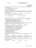 ĐỀ TRẮC NGHIỆM MƠN VẬT LÍ - Mã đề thi 493 doc