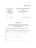 MẪU QUYẾT ĐỊNH Cưỡng chế thi hành Quyết định xử phạt vi phạm hành chính trong lĩnh vực bảo hiểm y tế ppt