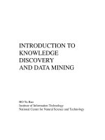 INTRODUCTION TO KNOWLEDGE DISCOVERY AND DATA MINING - CHAPTER 1 pdf