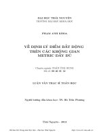 Về định lý điểm bất động trên các không gian metric đầy đủ
