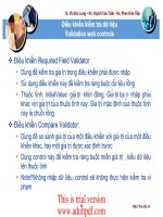 xử lý dữ liệu ADO_NET: Điều khiển kiểm tra dữ liệu Validation web controls potx