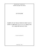 NGHIÊN cứu kỹ THUẬT SINH sản NHÂN tạo và  ƯƠNG cá TRÈN bầu (ompok bimaculatusbloch, 1797)  từ cá bột đến 60 NGÀY TUỔI