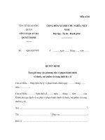 MẪU QUYẾT ĐỊNH Tạm giữ tang vật, phương tiện vi phạm hành chính về thuốc, mỹ phẩm và trang thiết bị y tế potx