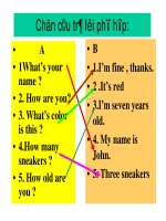 Trắc nghiệm tiếng anh lớp 2 potx