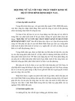 HỘI PHỤ NỮ XÃ VỚI VIỆC PHÁT TRIỂN KINH TẾ HỘ Ở TỈNH BÌNH ĐỊNH HIỆN NAY