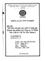 Kế toán chi phí sản xuất và tính giá thành sản phẩm tại công ty cổ phần xây lắp và vật tư xây dựng 2