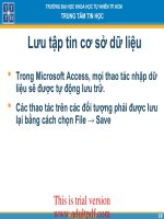 giáo trình access:Lưu tập tin cơ sở dữ liệu ppt