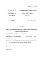 Mẫu QUYẾT ĐỊNH Chuyển hồ sơ vi phạm hành chính về bảo vệ, chăm sóc và giáo dục trẻ em cho cơ quan tiến hành tố tụng hình sự pps