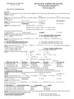 ĐỀ THI TRẮC NGHIỆM THỬ ĐẠI HỌC Môn thi: HOÁ HỌC - Đề số 105 ppsx