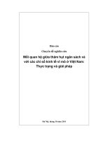 Mối quan hệ giữa thâm hụt ngân sách và với các chỉ số kinh tế vĩ mô ở Việt Nam Thực trạng và Giải pháp