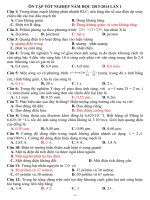 ôn tập trắc nghiệm tốt nghiệp vật lý năm học 2013-2014