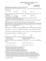 KIỂM TRA THỬ HỌC KỲ I MÔN VẬT LÝ 12 - Mã đề 052 ppsx