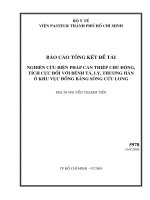 NGHIÊN cứu BIỆN PHÁP CAN THIỆP CHỦ ĐỘNG, TÍCH cực đối VI BỆNH tả, lỵ, THƯƠNG hàn ở KHU vực ĐỒNG BẰNG SÔNG cửu LONG