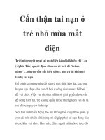 Cẩn thận tai nạn ở trẻ nhỏ mùa mất điện pps