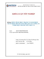 PHÂN TÍCH THỰC TRẠNG và GIẢI PHÁP XUẤT KHẨU đồ gỗ SANG HOA kỳ của CÔNG TY TNHH một THÀNH VIÊN TRÚC VI